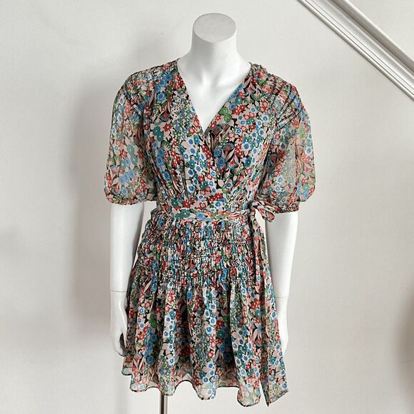 Ted Baker Dress 2 Floral Tiania Smock Panel Wrap Mini - Picture 9 of 11